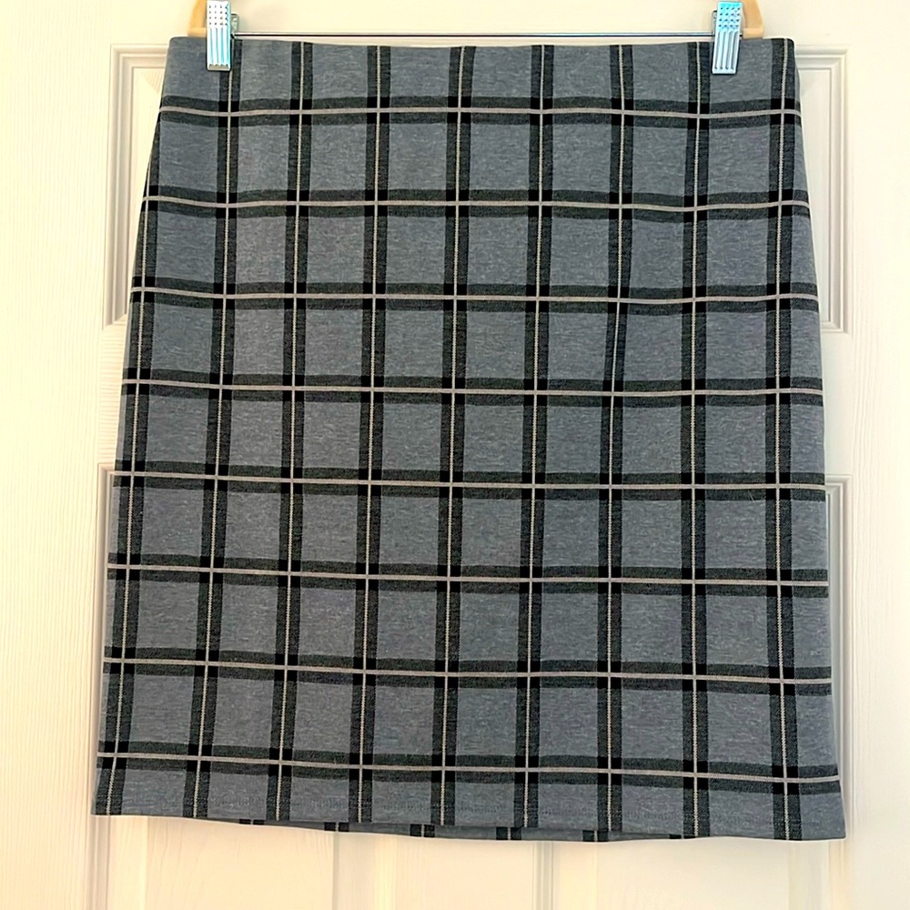 LOFT Outlet Plaid Stretch Pencil Skirt